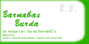 barnabas burda business card